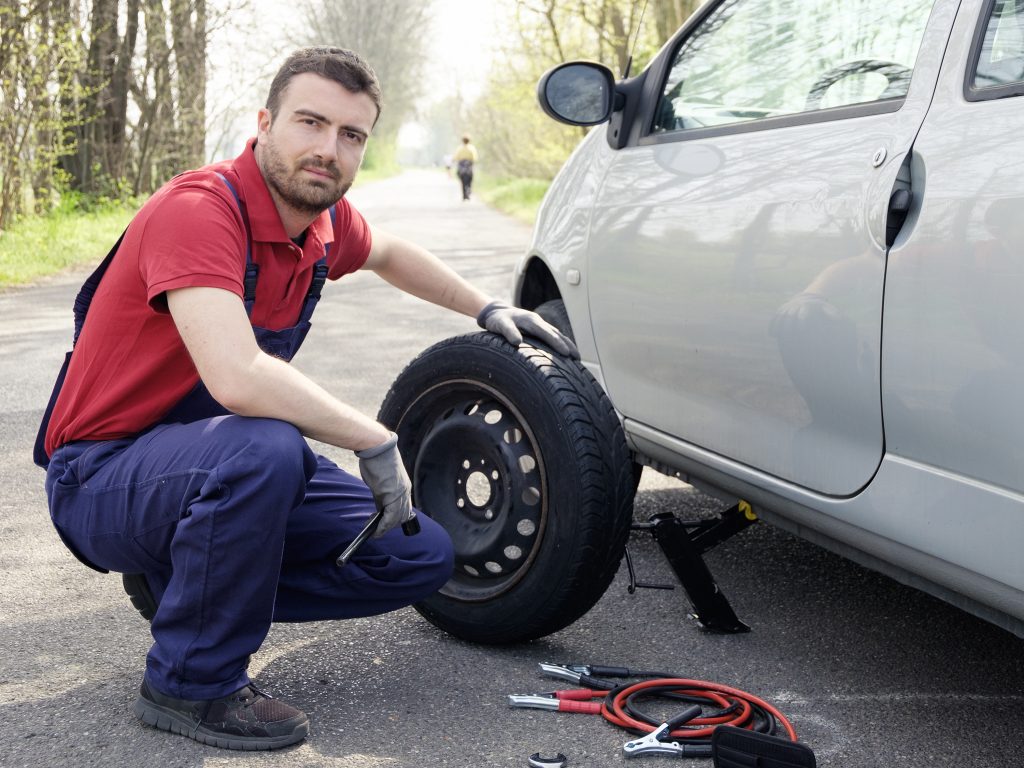 this image shows tire change services in Rockford, IL
